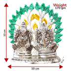KridayKraft Mini Laxmi Ganesh Murti – Divine Lord Idol for Home & Office Décor, Intricately Designed Pooja Statue & Spiritual Showpiece for Living Room, Bedroom, Temple (Silver)