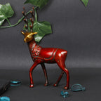 ARTVARKO Brass Deer Statue Home Décor Murti Idol for Home Office Shop Decorative Showpiece Vaastu and Gift (Cherry Gold 7 Inch)