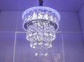 swanart Zephyra Rotating Crystal Chandelier with Multi Color LED, Bluetooth Music System, 3-Tier K9 Crystal Ceiling Light for Living Room, Bedroom & Luxury Interiors