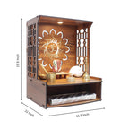 Puzzle Berry Wall Mounted Wooden Pooja Mandir for Home & Office with LED Spot Light, Big Size Temple, Pooja Stand with Door, Devghar, God Temple for Home, Pooja Shelf, Home Temple (Mandir Design 1)