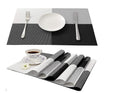 OXSAM Placemats, Heat Insulation Non-Slip Vinyl mats, Stain-Resistant Tablemats for Home and café Dining Table Décor (Black & White, Pack of 4) Kafalo