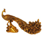 Artavrko Peacock Brass Showpiece Idol Figurine Sculpture for Birthday Gift Table Home Decoration, Size - (L-11 W-4 H-7 Inches 2.6 Kg)