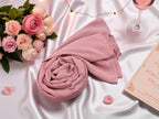Premium Rhinestone Hijab | Korean Georgette | 70 x 30 Inch | Sparkle Scarf for Women | Soft & Lightweight Fabric (ROSE PINK)