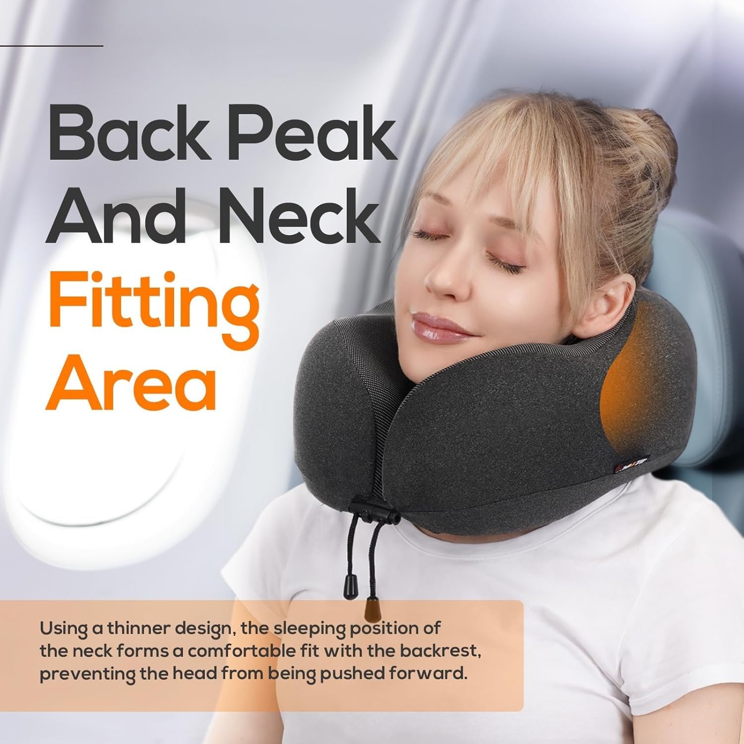 TRAVALATE Square Shape Travel Neck Pillow and Sleeping Eye Mask Combo–Black
