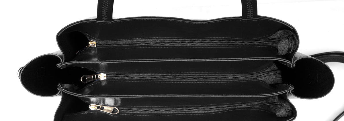 Carrylux Large Capacity Croco Pattern Tote Bags For Womens Big Purses And Handbags Ladies Big Shoulder Bag (Black)