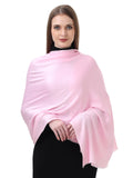 EH Viscose Pashmina Scarf For Women, Twill Weave, Thick, Solid Color Wraps, All Weather, Large, Warm, Very Soft Pashmina Feel Scarves (BABY PINK), (Female)