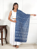 Gutthi Women's Cotton Stoles | Scarf Lightweight & Comfortable for All Seasons, Size (100X180 CM) (Blue)