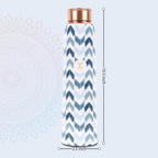 MERCAPE® - Zigzag100% Pure Joint Less Copper Bottles for Water with Leak Proof Lid | Ayurveda BPA Free & Non Toxic | Ayurvedic Office | Gym Yoga Bottle | Bottle for Health Benefits - 900ml