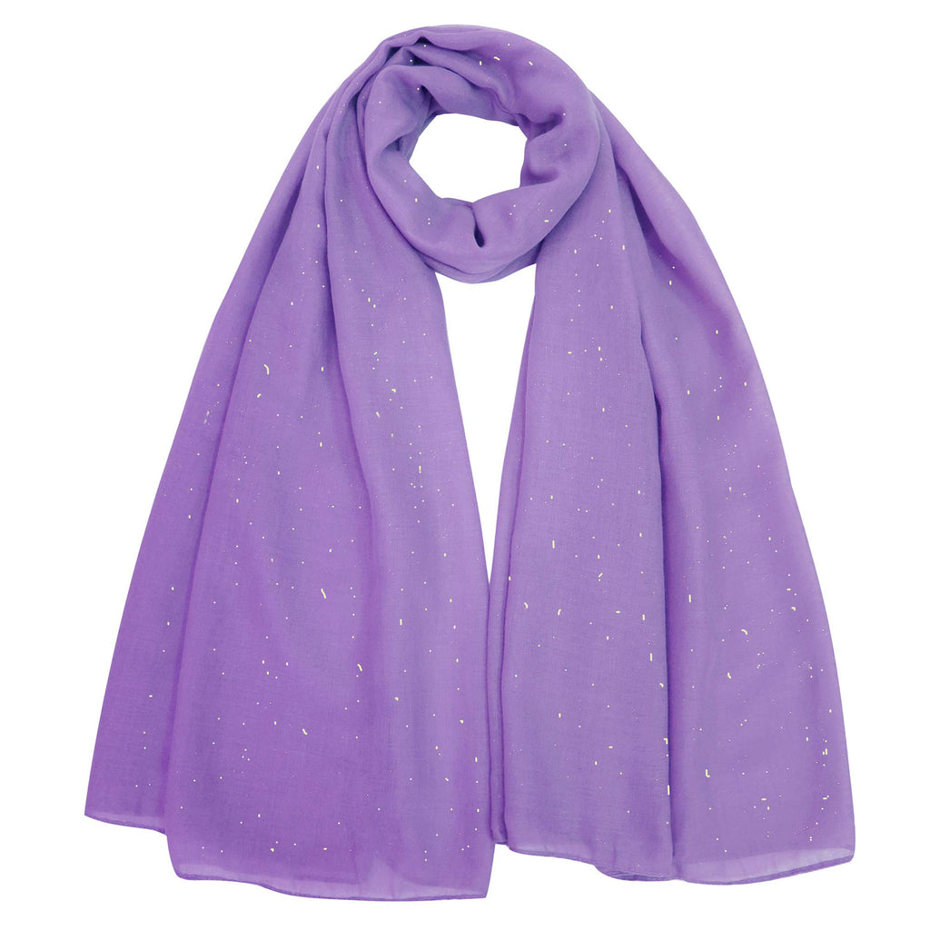 Lina & Lily Solid Shimmer Sparkle Glitters Sheer Maxi Shawl Head Scarf Hijab (#17 LAVENDER)