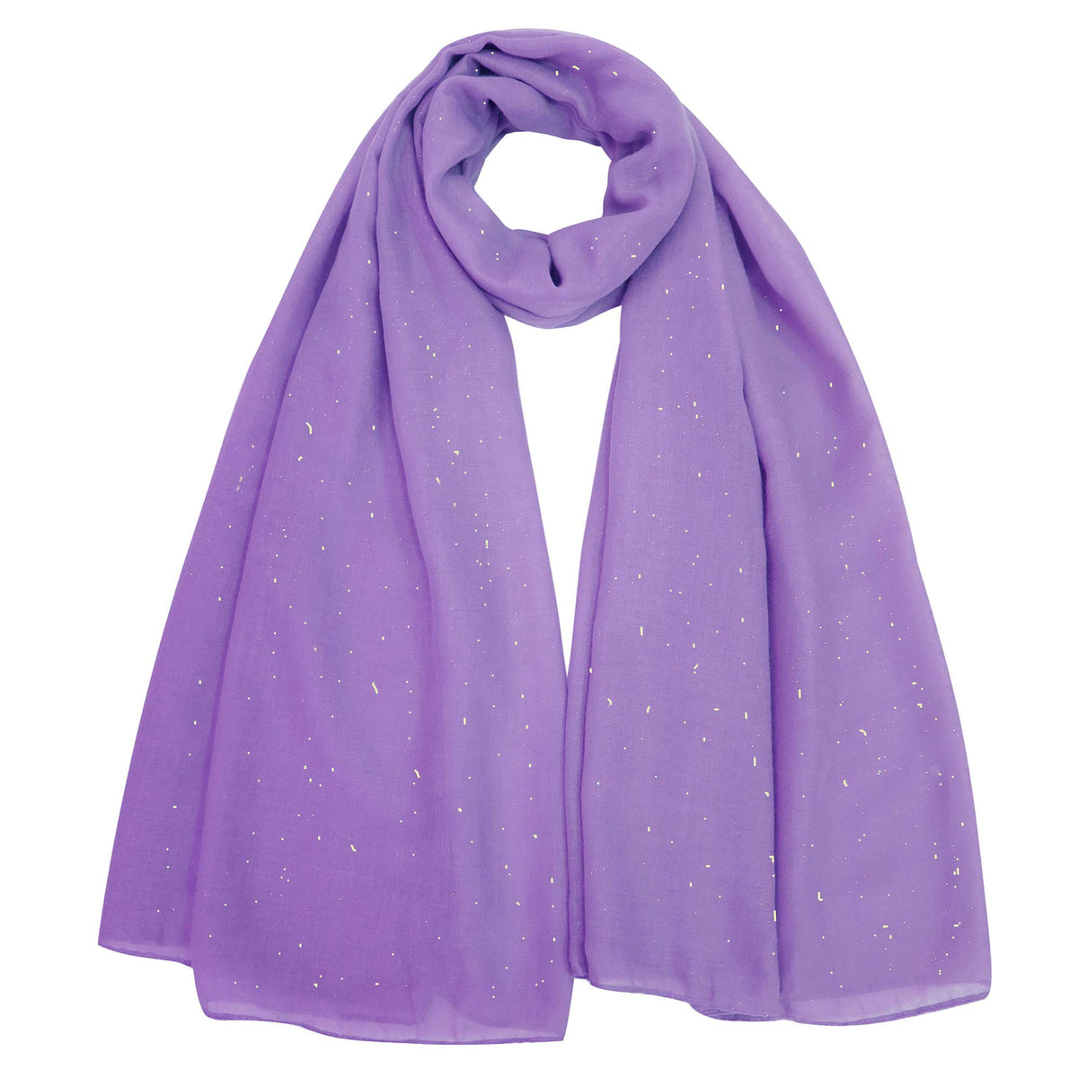 Lina & Lily Solid Shimmer Sparkle Glitters Sheer Maxi Shawl Head Scarf Hijab (#17 LAVENDER)