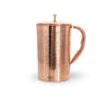Indian Art Villa Full Embossed Design Copper Jug Pitcher with Brass Knob, Storage & Serving Water, Yoga Ayurveda Healing, Volume- 1000 ML