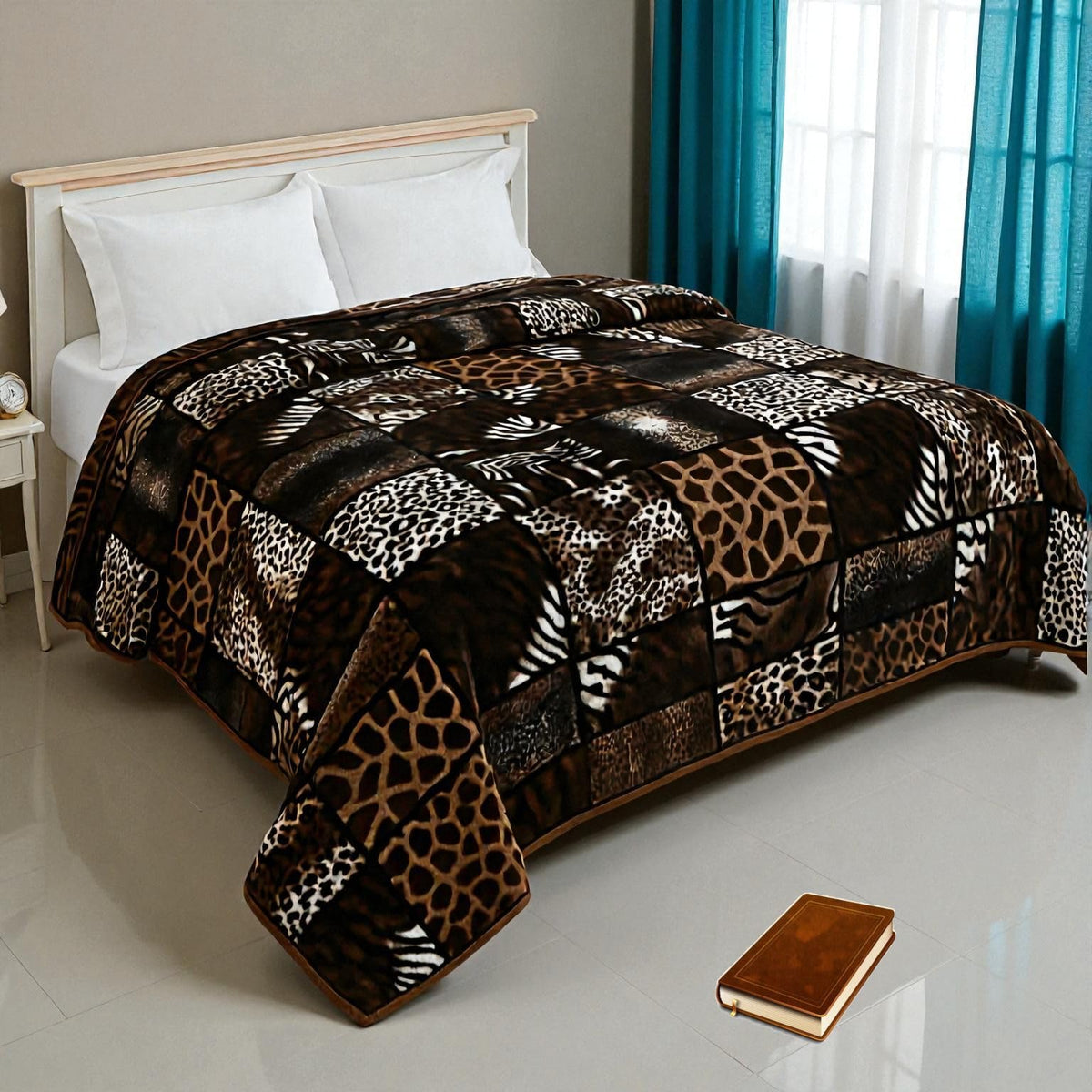BLAN STAR Super Soft Printed Double Bed Blanket for Heavy Winter, Single Ply Mink Blanket King Size with 240 x 220 Cm –(Multicolor, Pack of 1) CP-123 Kafalo