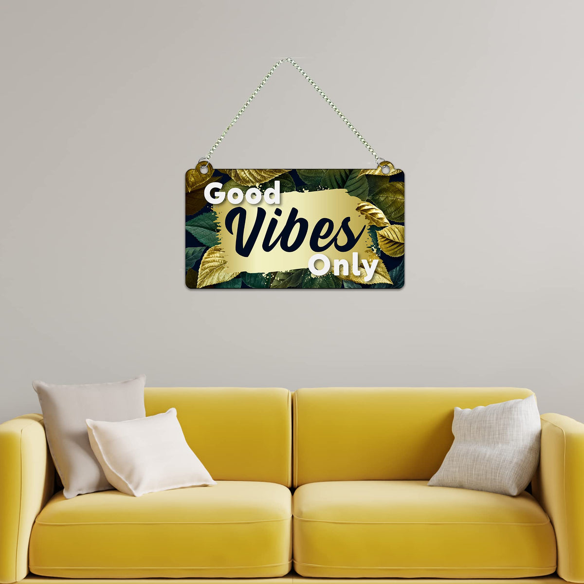 Artvibes Good Vibes Only Decorative Wall Hanging Ornaments | Quotes Decor Item | Wall Poster | Office Decor | Inspirational Quotes Wall Art | Mdf Wall Decoration | Gift Items (WH_3508N)