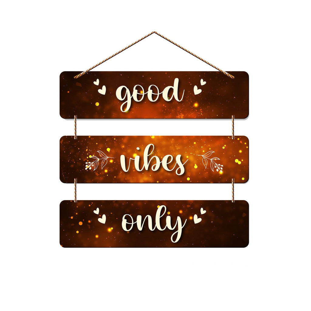 Artvibes Good Vibes Only Decorative Wall Hanging Ornaments | Quotes Decor Item | Wall Poster | Mdf Wall Decoration for Office | Wall Art Print | Inspirational Quotes | Gift Items (WH_5301N)