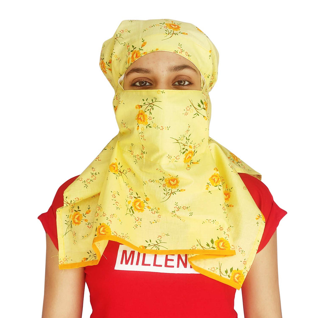 Switchon Export quality Cotton Innovative scarf hijab with closer Hook and Loop Tape- Multi (Multicolor11)