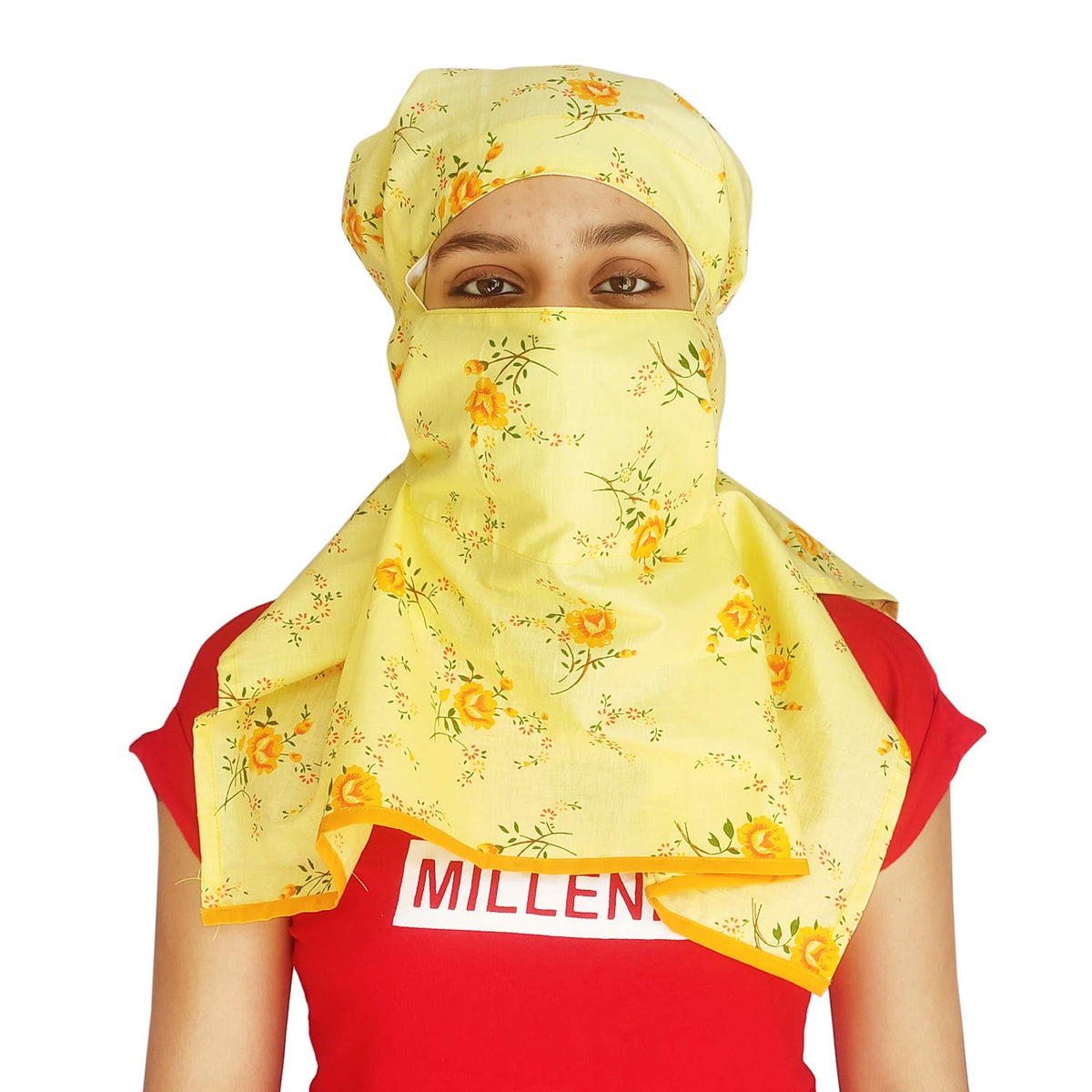 Switchon Export quality Cotton Innovative scarf hijab with closer Hook and Loop Tape- Multi (Multicolor11)