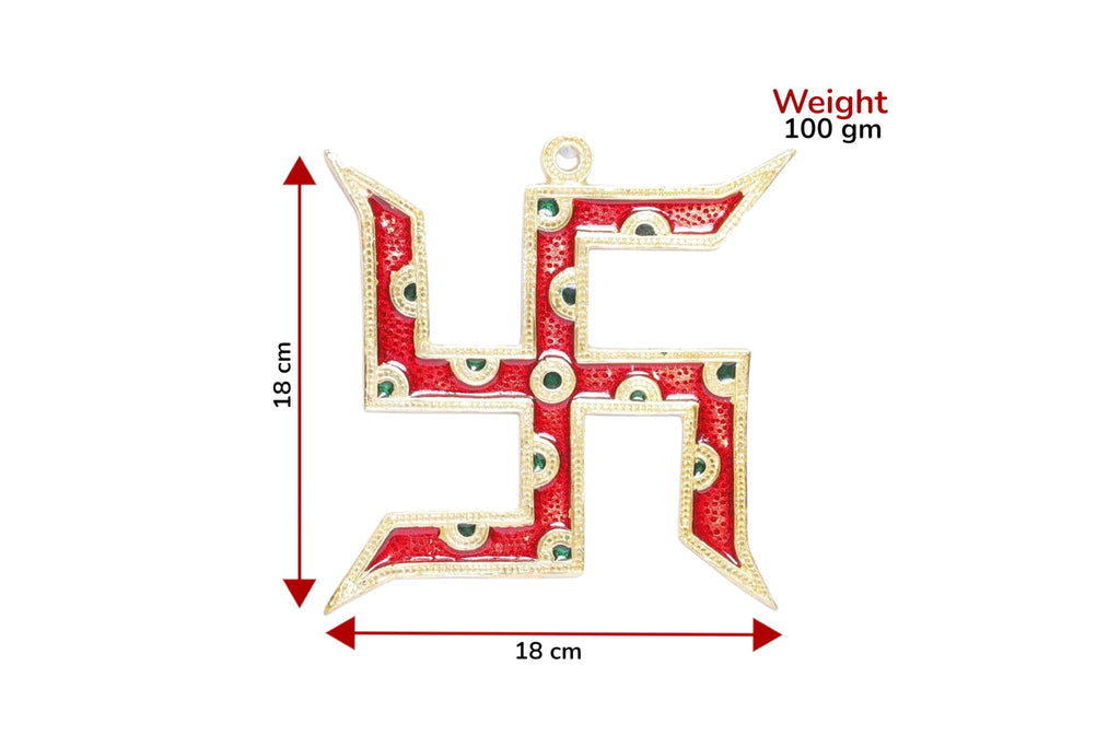 KridayKraft Metal Wall Hanging Swastik Vastu for Home Office Wall Décor Decorative Showpiece Item Wall Sculpture Modern Wall Art for Decoration & Gifting Purpose