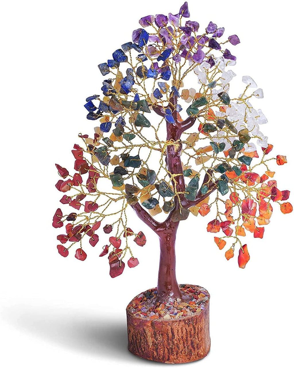 A P HOMES 7 Chakra Healing Gemstone Tree - Handcrafted Feng Shui Crystal Tree for Positive Energy, Wealth, and Balance | Meditation Decor, Reiki Healing, Home & Office Decor Gift (300 Beads)