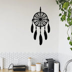 VIBECRAFTS Dream Catcher with Five Feathers MDF Wooden Wall Hanger for Home Decor|Office|Gift (WHVC1Pcs1_50031)