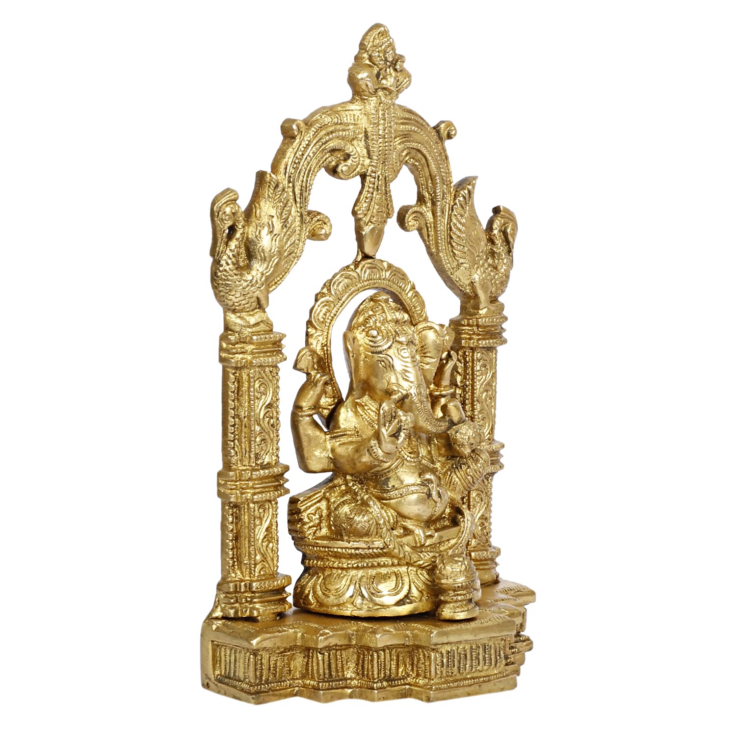 Svarup Brass Ganesh Bhagwan Idol Ganesha Statue Ganpati Puja Murti for Home Entrance Decor Diwali Gift Height 10 Inch.