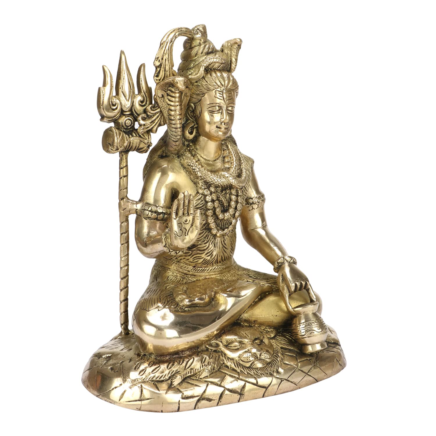 ARTVARKO Brass Shiva Murti Idol Shiv Shankar Bhole Statue Home Mandir Puja Temple Decor Showpiece Pooja Size 10 Inches