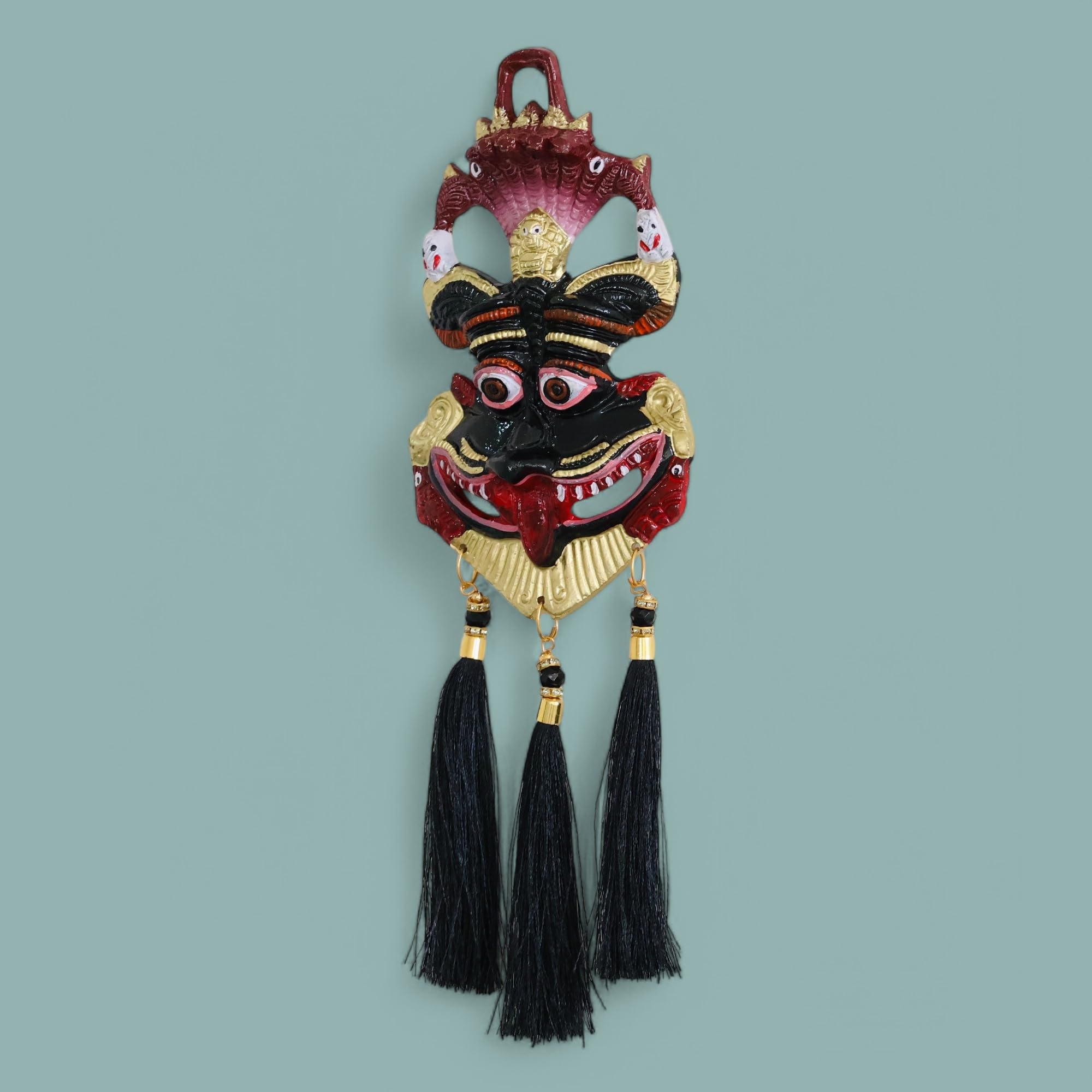 KridayKraft Metal Narsingh Kirtimukha Nazar Battu With Naag Ganesha Suraksha Kawach Mask For Evil Eye Protection For Home, Wall Hanging Mask Office Wall & Door Hanging