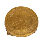 ARTVARKO Big Brass Desiner Round Table Chowki for God Idols Diya Temple Decor Puja Gift 8 Inch