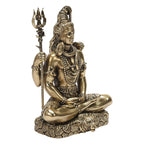 ARTVARKO Pure Brass 3 Inch Lord Shiva Idol Meditating Shiv Padmasana Bholenath Sitting Statue Gift Item for Home