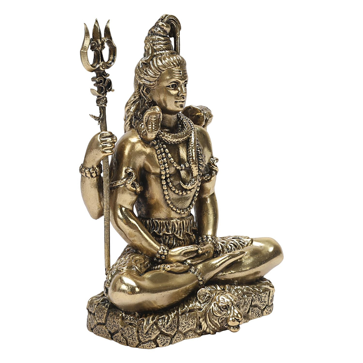 ARTVARKO Pure Brass 3 Inch Lord Shiva Idol Meditating Shiv Padmasana Bholenath Sitting Statue Gift Item for Home