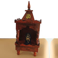 Shri Shri Handicraft Small Wooden Mandir for Home Temple with Marble Ayodhya Ram Lalla Model Idol Home, Wall Mounted Hanging Light Weight, Hindu Deity Statue