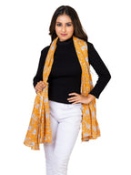 AQVA Printed Cotton Scarf for Women Stylish (Mandawa Orange) | Head and Face Cover Scarf for Girls with 100% Cotton | Soft & Lightweight Scarves/Stoles for all Weather (72 x 43 in)