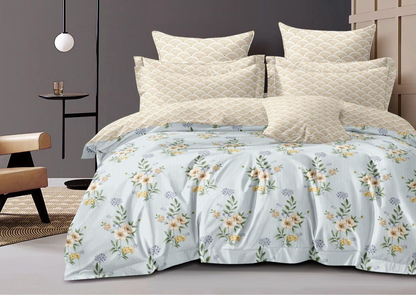 Pure Cotton 3-Layered Reversible Dohar for Single Bed 60 x 90 Inches | Super Soft Lightweight AC Blanket/Quilt | All-Season Comfort & Washable Printed Cotton Dohar (Pack of 2) - Design 6 Kafalo