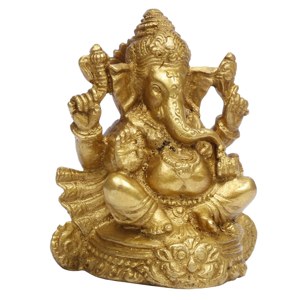 ARTVARKO Brass Ganesha Sitting on kirtimukha for Blessing, Happiness, Health and Wealth at Home and Office