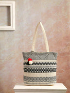 ALII AND ALIIZEY Women's Shoulder Tote Bag (Cream & Black)