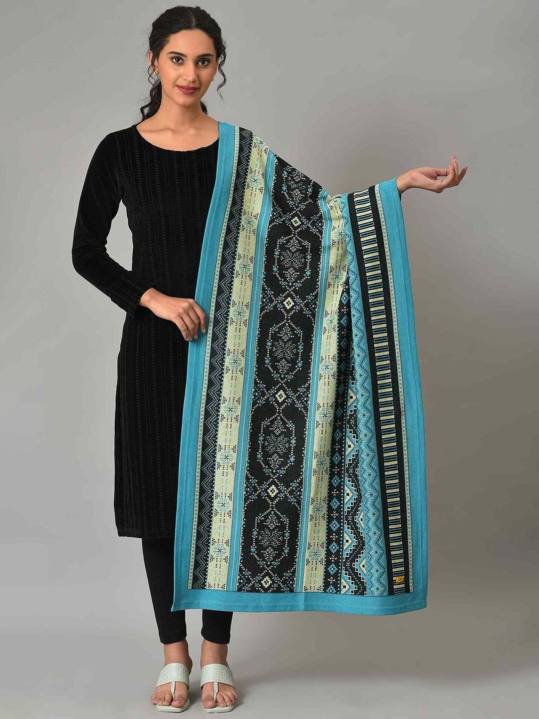 Aurelia Dark red Yarn Dyed Shawl for Women (Size: Free Size)-24NOA80052-703618