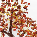 REBUY Red Jasper Crystal Tree of Life Feng Shui Bonsai Quartz Chakra Wealth Office Decor Spiritual Peaceful Gift Gems Trees Buddha Decorations Room Home Gemstone