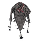 PRACWAL Cotton Printed Scarf, Black and Muliti color Printed Pattern, Square Shape with Tassels, Casual Style, Unisex Adult Fashion Accessory, 100x100 cms