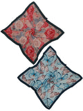 leeza store Women's Red & Blue Polyester Satin Silk Square Pattern Digital Printed Scarf || Dupatta || Stole || Beach Wear || Fashion Accesorries || Bandana || Head Scarf || Hair Wrap