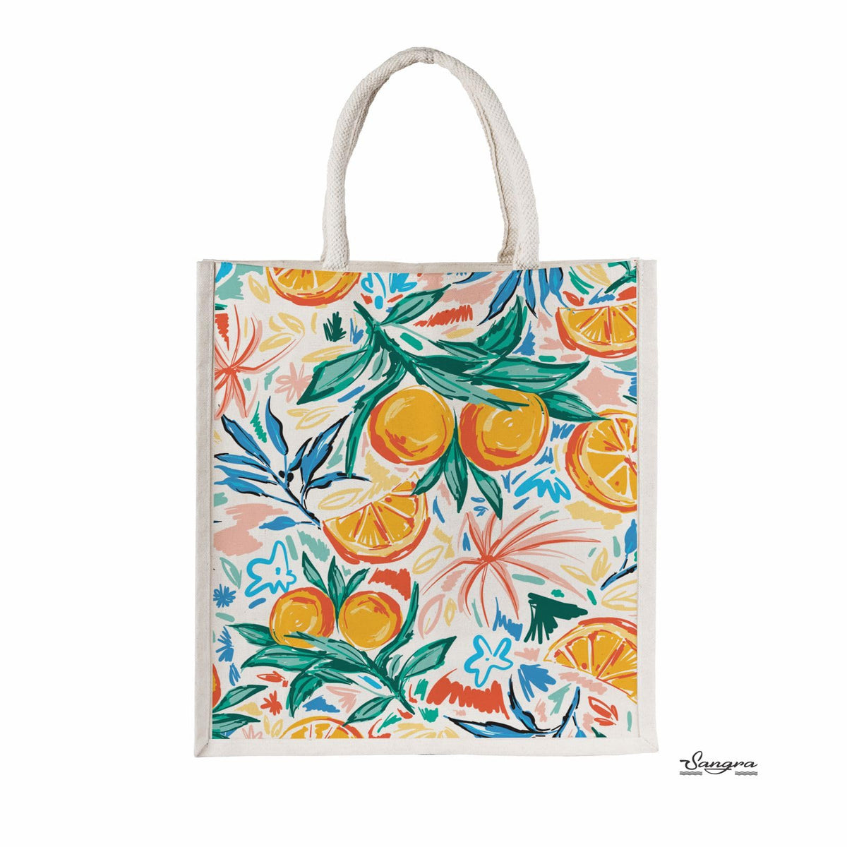 Sangra Canvas Reusable Bags for School, College, Lunch Bag for Office for Men and Women, Grocery Shopping Bag, Multi-Purpose Bag, Sturdy Handle With Zipper Lock (Pack of Two) (Orange)