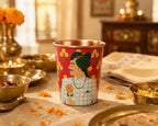 Chumbak Sawai Copper Tumbler, 250 ml Red Palace Memoirs Collection, Copper Brass Tumbler for Water Drinks Ayurveda, Handcrafted Festive Gift & Home Décor