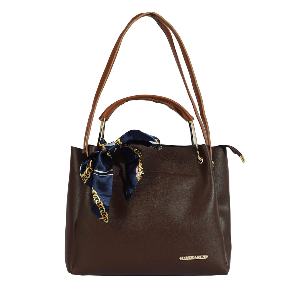 Bagsy Malone Women's Vegan Leather Stylish Tote Bag | Pack of 5 | Ladies Purse Handbag | Womens Day Gift