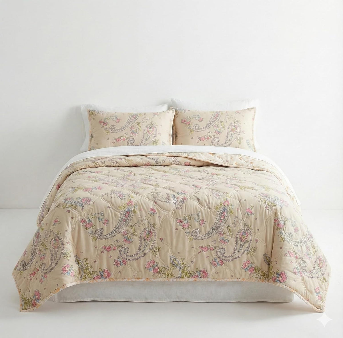 Cotton Reversible Summer Blanket, AC Comforter with Classic Printed Design, Cooling Quilt Dohar for Single Or Double Bed, Ideal for Gifting (Curry Flower Design, Single Bed) Kafalo