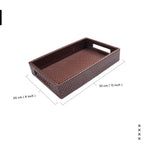 Encasa XO Serving Tray Medium, Faux Leather Table Organizer Copper
