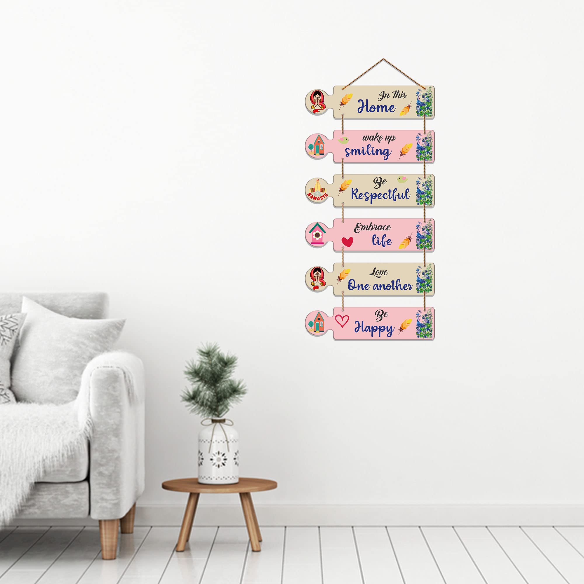 Artvibes Wood Home Quotes Decorative Wall Hanging For Living Room | Bedroom | Home Decor | Gifts Item | Wall Hangings For Home Decoration (Wh_6006N)