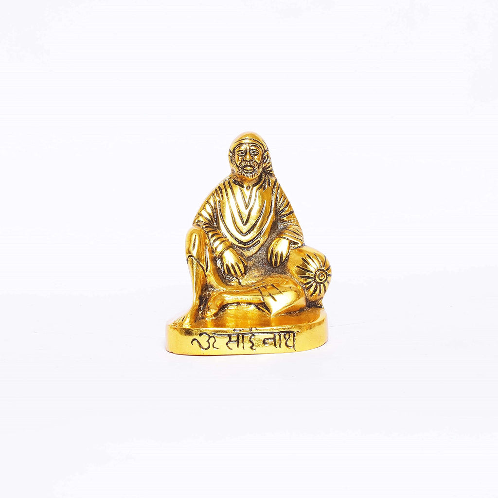 KridayKraft Shirdi Sai Baba Metal Statue,Sai Nath Idol,Sai Baba Murti Idol for Car Dashboard & Home,Office Decor,Showpiece Figurines,Religious Gift Article,Corporate Gift...