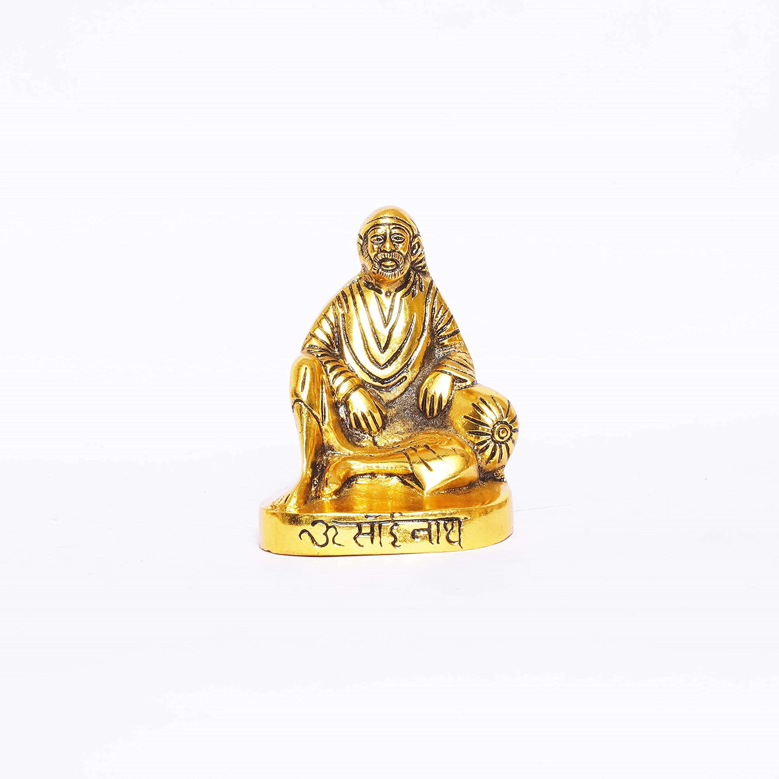 KridayKraft Shirdi Sai Baba Metal Statue,Sai Nath Idol,Sai Baba Murti Idol for Car Dashboard & Home,Office Decor,Showpiece Figurines,Religious Gift Article,Corporate Gift...