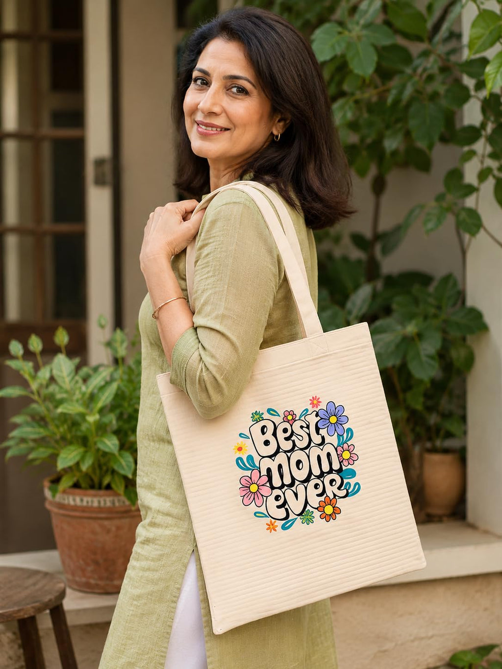 CANVAS COTTON TOTE BAG BEST MOTHER