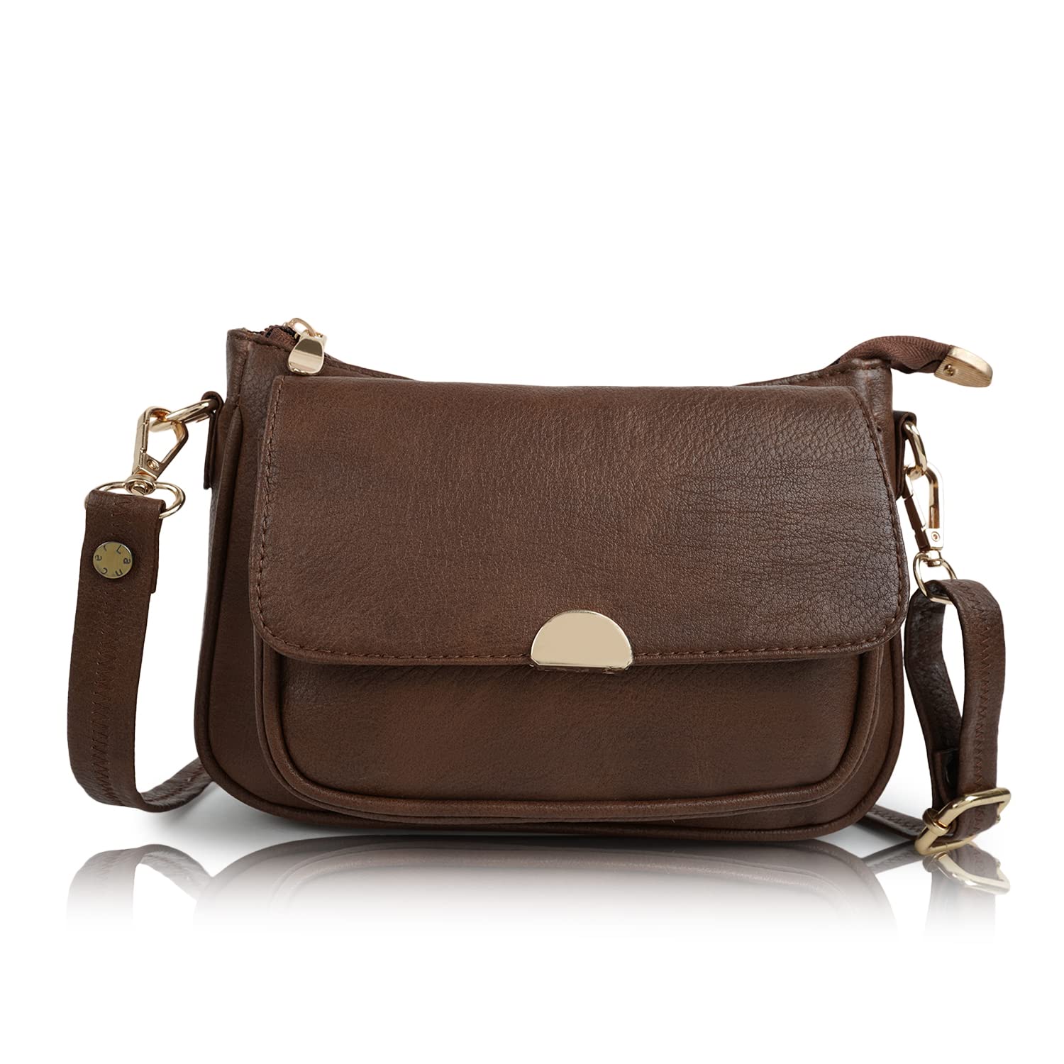 LANCER Hobo Crossbody Shoulder Bag for Women & Girls – Stylish Tote Sling Handbag with Adjustable Strap | Ladies Purse, Travel Casual Office Bag (Brown)