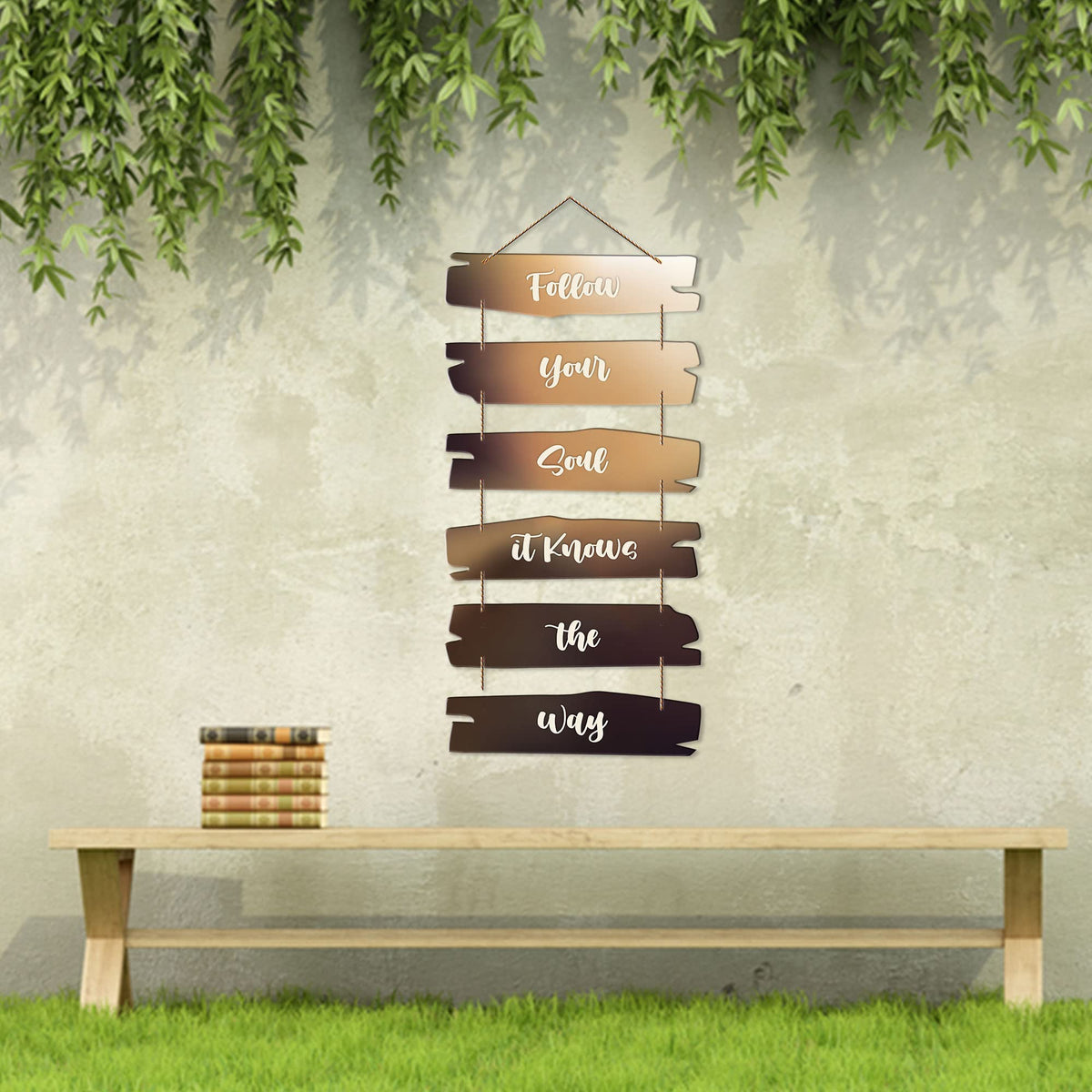 Artvibes Decorative Wall Hanging Wooden Art Decoration item for Living Room | Bedroom | Home Decor | Gifts | Quotes Decor Item | Wall Art For Hall | Mdf Wall Decoration, Set of 6 (WH_3230NR)