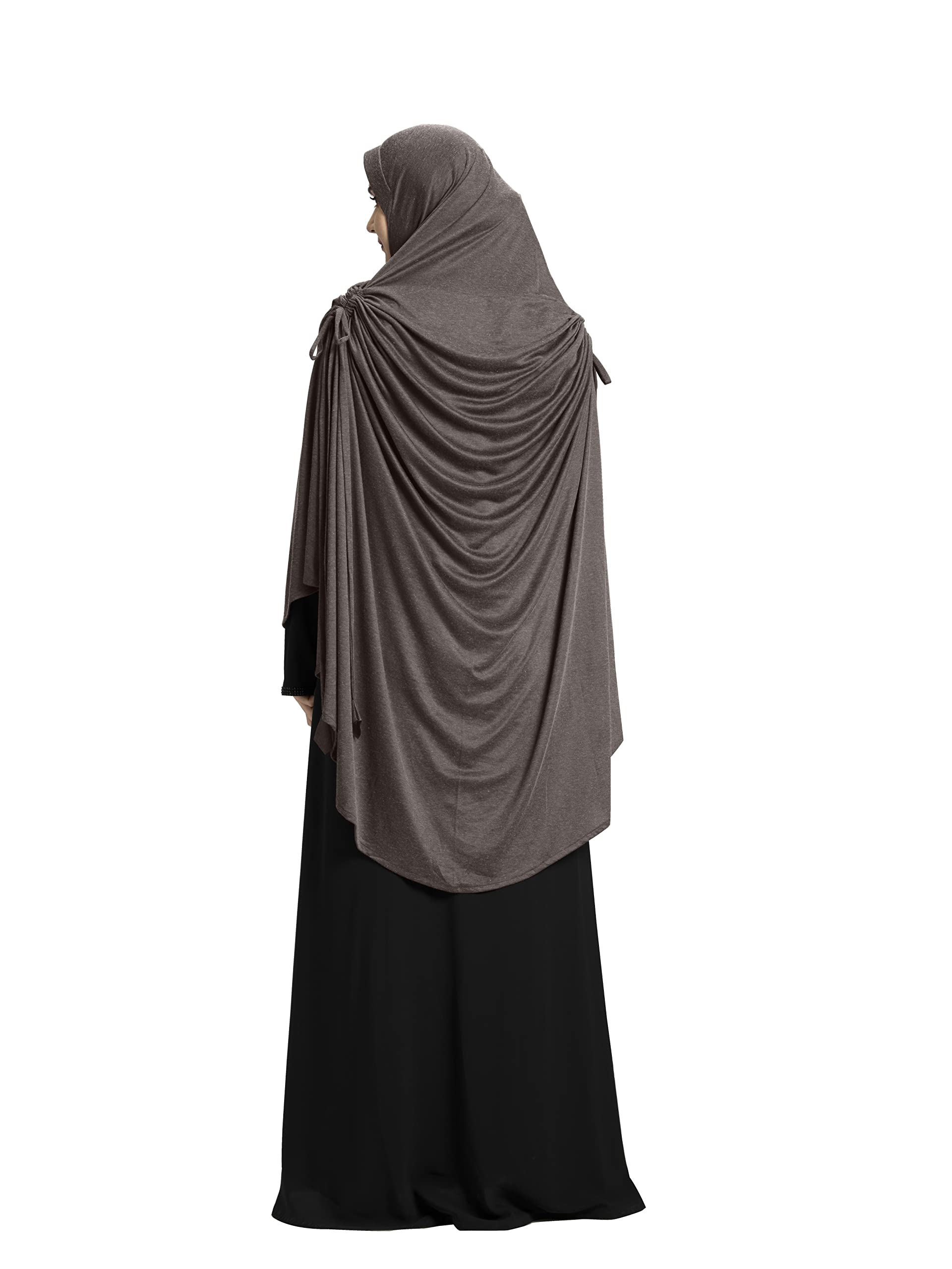 Mehar HIJAB'S MUSLIM MODEST WOMEN'S STYLISH HIJAB ULEMA DRIP DROP (Formal Grey, X-Large)